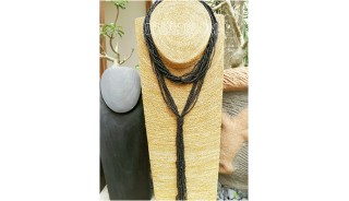 multiple strand beads black necklaces double wrist